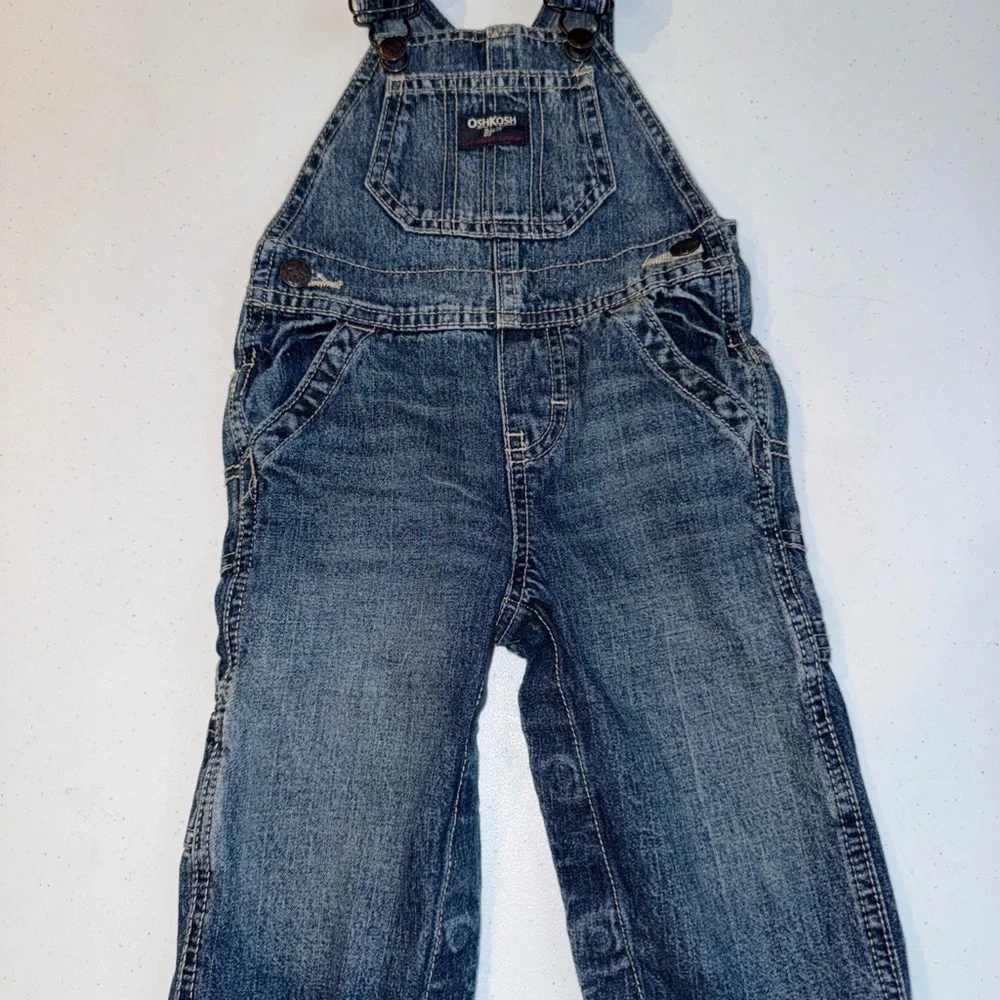 Vintage Oshkosh B'Gosh Denim Overalls‎ 12 Months Baby Made in USA Blue Jean